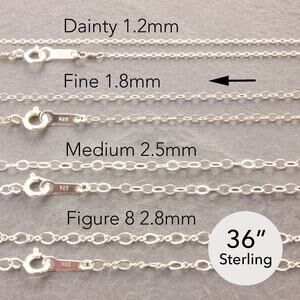 36” Delicate Chain Necklace, silver thin chain, silver necklace (50-1sf-sp)